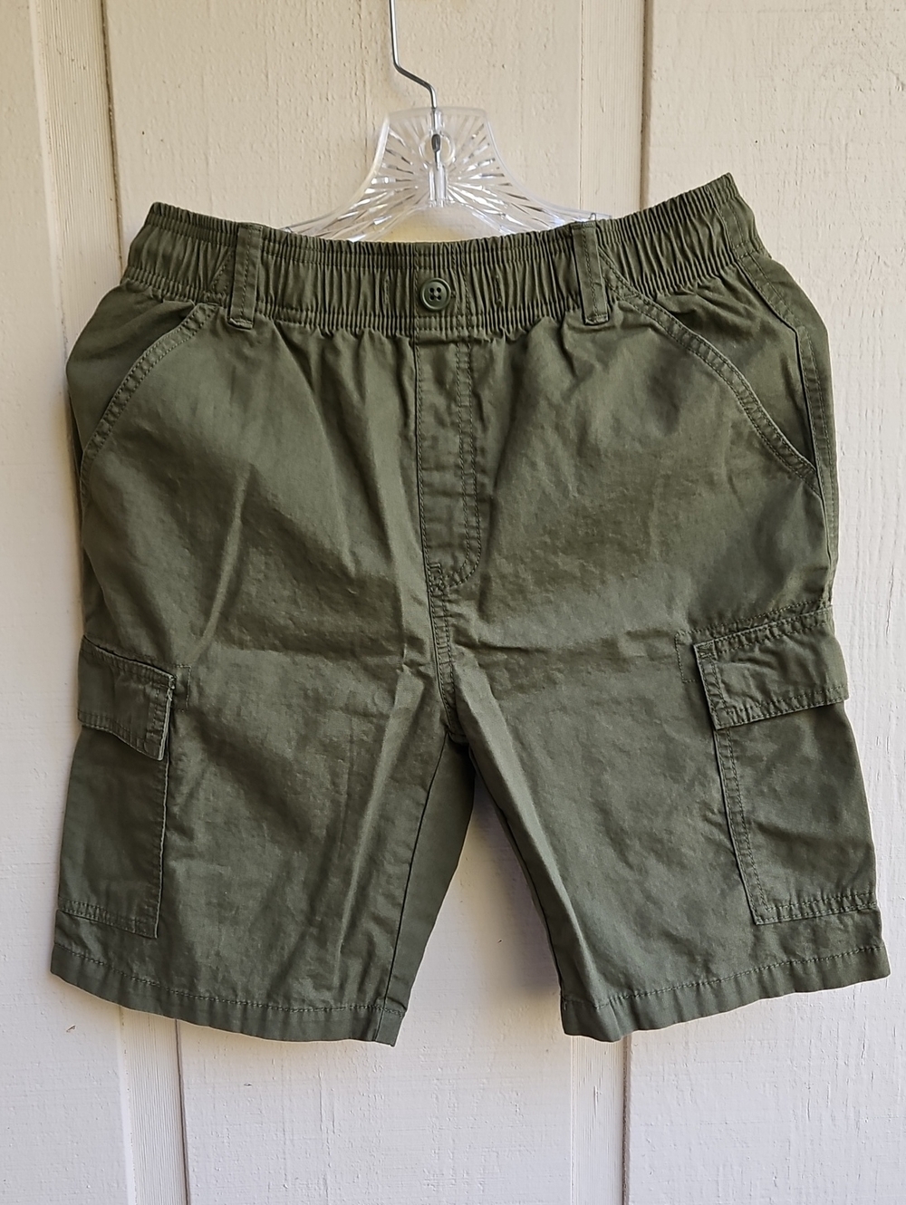 Place Men's Olive Green Cargo Shorts - Elastic Waist